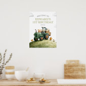 Farm Animals Tractor Birthday Welcome Sign Poster (Keuken)