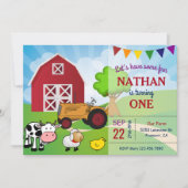 Farm Animals | Uitnodiging Barnyard Birthday Party (Voorkant)