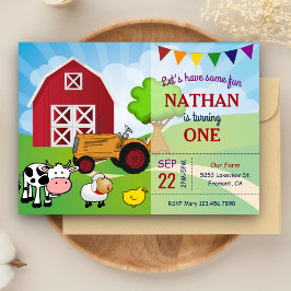 Farm Animals | Uitnodiging Barnyard Birthday Party