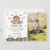 Farm Animals Verjaardagsfeest Foto Bedankkaart (Voorkant)