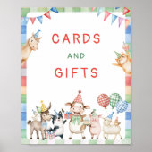 Farm Animals Verjaardagsfeest Kaarten en geschenke Poster (Voorkant)
