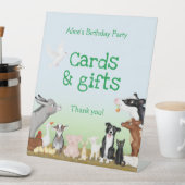 Farm animals verjaardagskaarten & cadeaubord reclamebord met voetstuk (Insitu)