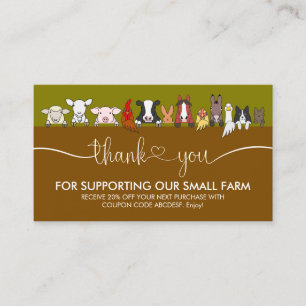 Farm Animals Veterinary Kantoor Dank u Visitekaartje
