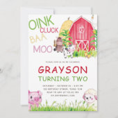 Farm Animals Waterverf Verjaardag Kaart (Voorkant)