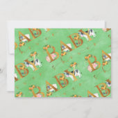 Farm Animals Word Baby shower Invitation Kaart (Achterkant)