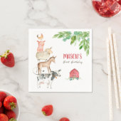 Farm Animals Zoo Boy Verjaardag Barnyard Servet (Insitu)