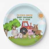 Farm Barnyard Baby Shower Papieren Bordje (Voorkant)