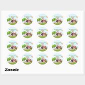 Farm Barnyard Baby Shower Ronde Sticker (Vel)