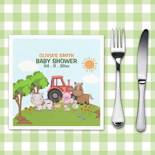 Farm Barnyard Baby Shower Servet