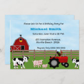 Farm Birthday Invitation Kaart (Voorkant / Achterkant)