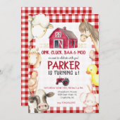 Farm Birthday Invitation Kaart (Voorkant / Achterkant)