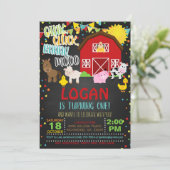 Farm Birthday Invitation Kaart (Staand voorkant)