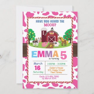 Farm Birthday Invitation Kaart