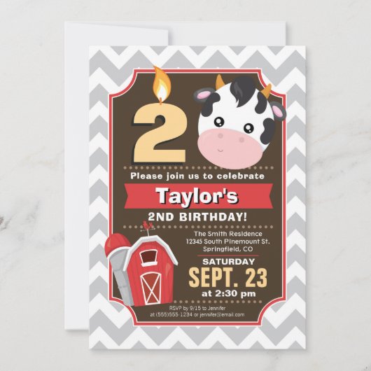 Farm Birthday Invitation Kaart (Voorkant)