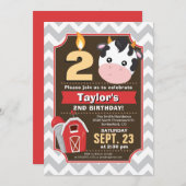 Farm Birthday Invitation Kaart (Voorkant / Achterkant)