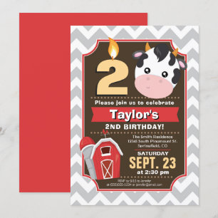 Farm Birthday Invitation Kaart