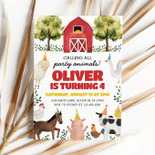 Farm Birthday Invitation Kaart