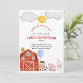 Farm Birthday Invitation Kaart (Staand voorkant)