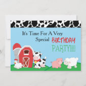 Farm Birthday Invitation Kaart (Achterkant)