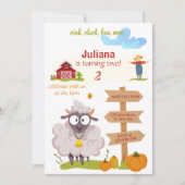 Farm Birthday invitation template Bernard invite Kaart (Voorkant)