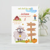 Farm Birthday invitation template Bernard invite Kaart (Staand voorkant)