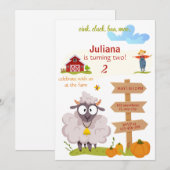 Farm Birthday invitation template Bernard invite Kaart (Voorkant / Achterkant)