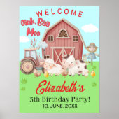 Farm Birthday Party – Barnyard Animal Wall Decor Poster (Voorkant)