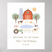 Farm Birthday Party Welcome Sign Poster (Voorkant)