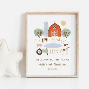 Farm Birthday Party Welcome Sign Poster