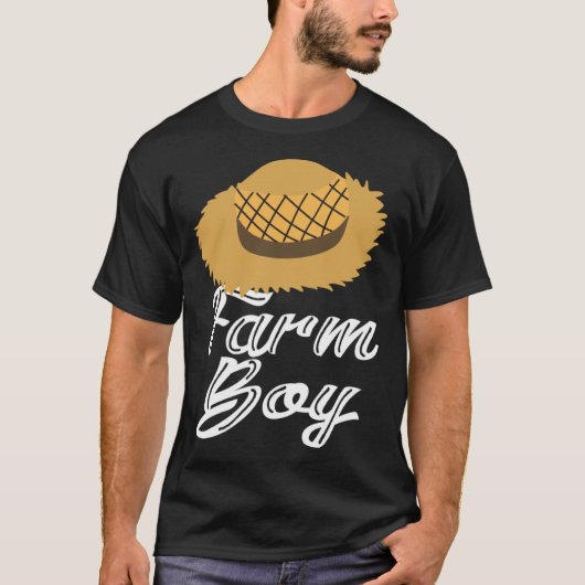 Farm Boy Farmer s Straw Hat Graphic T-shirt (Voorkant)