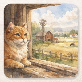 Farm Cat Coasters Kartonnen Onderzetters