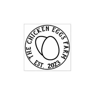 Farm Chicken Fresh logo Ei Rubberstempel