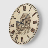 Farm Chicken Wall Clock  Grote Klok (Hoek)
