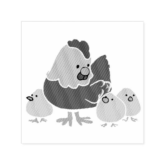 Farm Chicks Automatic Stamp Zelfinktende Stempel (Design)
