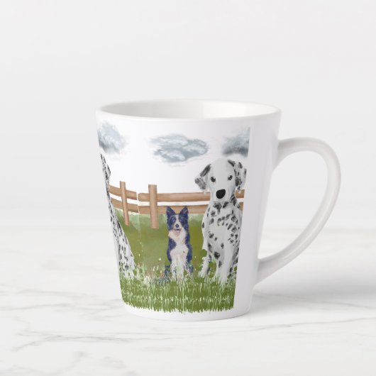Farm Dog Duo Mug – Rustic Animal Art Latte Mok (Rechts)