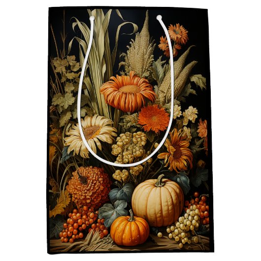 Farm Fall Autumn Pumpkin Medium Cadeauzakje (Voorkant)