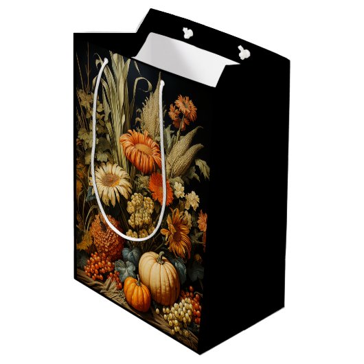 Farm Fall Autumn Pumpkin Medium Cadeauzakje (Achterkant Gekanteld)