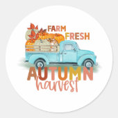 Farm Fresh Autumn Harvest Quote Ronde Sticker (Voorkant)