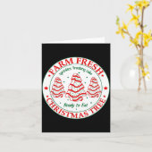 Farm Fresh Christmas Tree Cakes Retro Xmas Tree Fa Kaart (Gele Bloem)