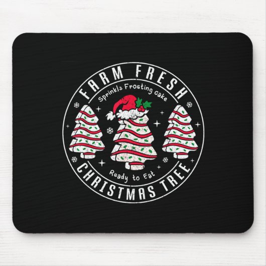 Farm Fresh Christmas Tree Cakes Retro Xmas Tree Fa Muismat (Voorkant)
