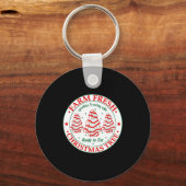 Farm Fresh Christmas Tree Cakes Retro Xmas Tree Fa Sleutelhanger (Voorkant)