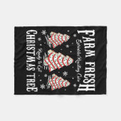 Farm Fresh Christmas Tree Xmas Debbie Cakes Family Fleece Deken (Voorkant (Horizontaal))