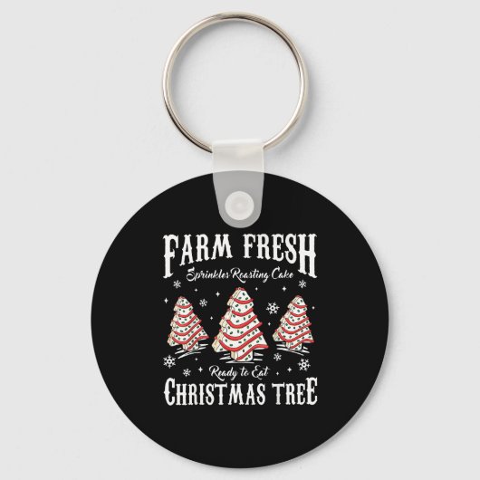 Farm Fresh Christmas Tree Xmas Debbie Cakes Family Sleutelhanger (Voorkant)