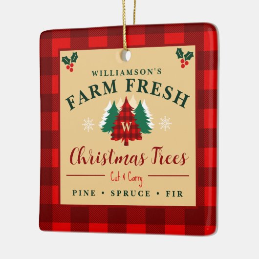 Farm Fresh Christmas Trees - Christmas pattern Keramisch Ornament (Links)