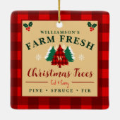 Farm Fresh Christmas Trees - Christmas pattern Keramisch Ornament (Achterkant)