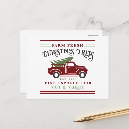 Farm fresh Christmas trees  Feestdagenkaart (Voorkant / Achterkant in situ)
