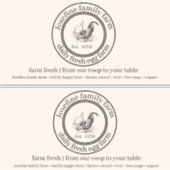 Farm Fresh Eggs Chicken Coop Rustic cartoon label  (Voorkant)