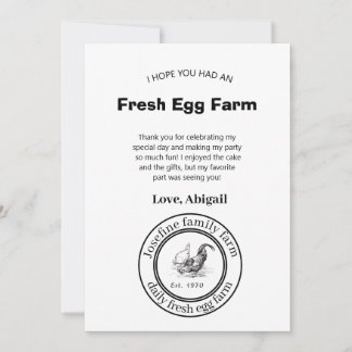 Farm Fresh Eggs Chicken Coop Rustic Country Farm Bedankkaart