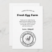 Farm Fresh Eggs Chicken Coop Rustic Country Farm Bedankkaart (Voorkant / Achterkant)