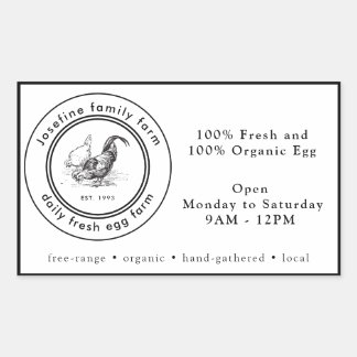 Farm Fresh Eggs Chicken Coop Rustic Country Farm Rechthoekige Sticker